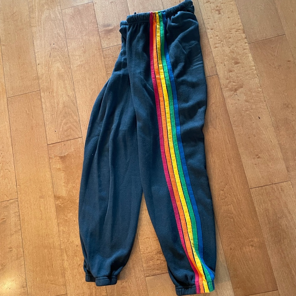 Aviator Nation Rainbow Stripe Sweatpants